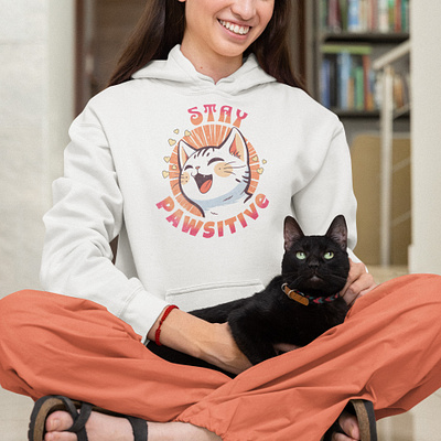 Stay Pawsitive Hoodie Design