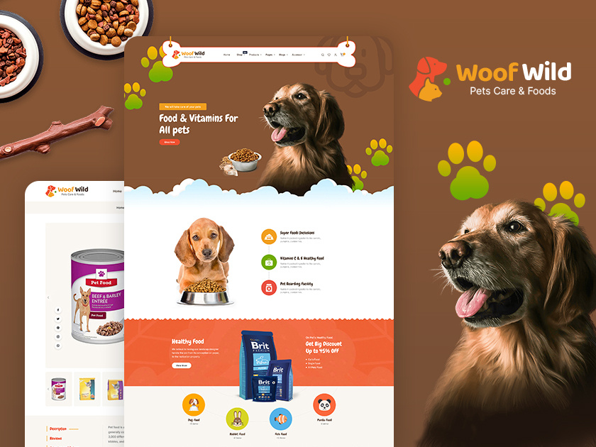 WoofWild – Pet Food Store – eCommerce Multipurpose Theme car design dogs opencart pedigree pet pet care pet food prestashop shopify template templatetrip woocommerce woof woofwild wordpress