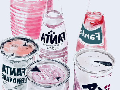 atnaf digital art ill illustration vintage sodas
