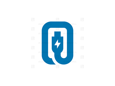 Letter O Data Cable Logo art branding cable charge connect design electric energy flat graphic design initial letter lightning logo minimal modern o power sale volt