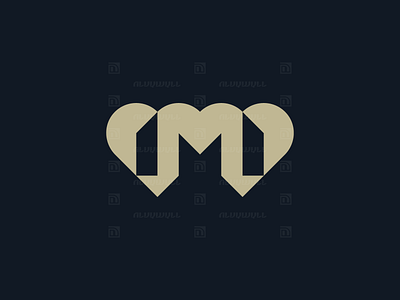 M Building Love Logo art branding building care construction design elegant estate flat graphic design heart logo love m minimal modern property real sale simple