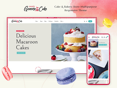 Genoise – Cake & Bakery Shop – eCommerce Responsive Theme cake customize desserts ecommerce genoise gifts macaroons opencart prestashop shopify sweet tasty template templatetrip wide woocommerce wordpress