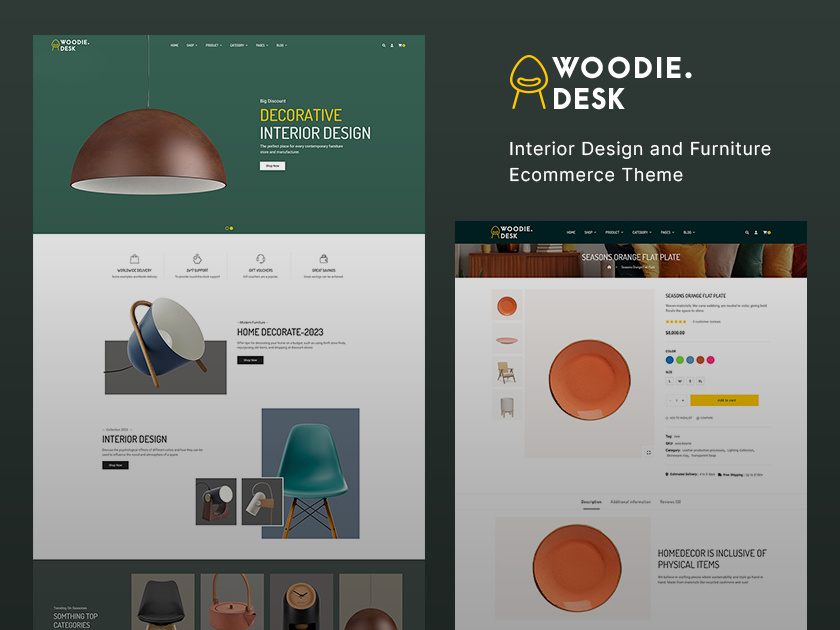 Woodie Desk – Home Decor, Art, Crafts eCommerce Responsive Theme ceramic ecommerce furniture handmade home decor interior lifestyle lighting opencart prestashop shopify template templatetrip unique woocommerce woodie desk wordpress