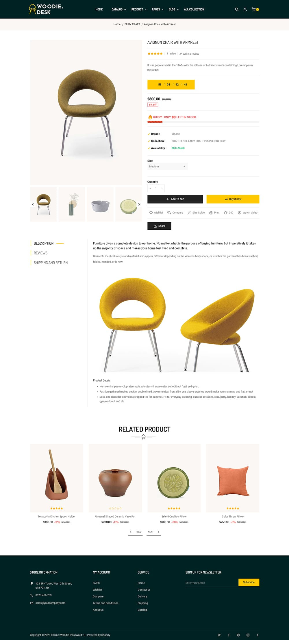 Woodie Desk Home Decor, Art, Crafts Responsive Theme by