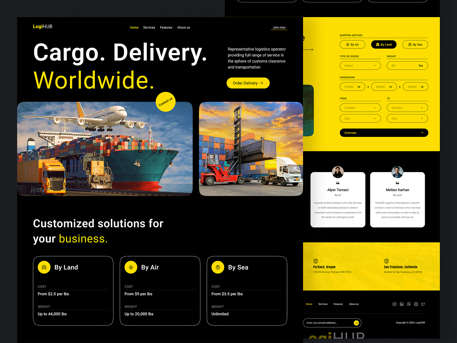 Freight Website Landing Page Design by Ibrahim | UI/UX DESIGNER on Dribbble