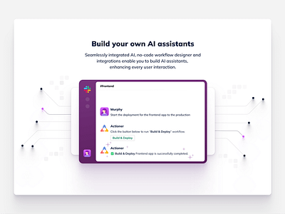 Website design | AI assistants for Slack actioner ai asisstant design minimal no code slack ui website