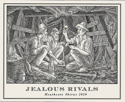 Seppelt's Jealous Rivals X Studio Hosego design drawing label packaging wine