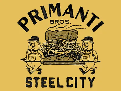 GRAPHIC for PRIMANTIS x STEEL CITY branding graphic design handrawn illustration logo vintage vintage logo