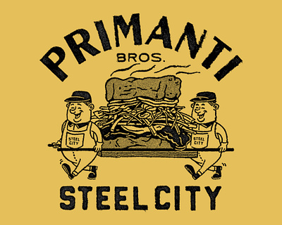 GRAPHIC for PRIMANTIS x STEEL CITY branding graphic design handrawn illustration logo vintage vintage logo