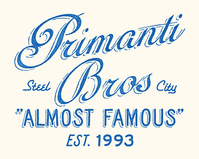 GRAPHIC for PRIMANTI BROS x STEEL CITY artwork branding custom typography graphic design handrawn illustration vintage vintage logo