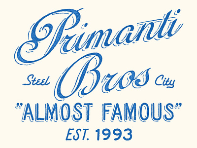 GRAPHIC for PRIMANTI BROS x STEEL CITY artwork branding custom typography graphic design handrawn illustration vintage vintage logo