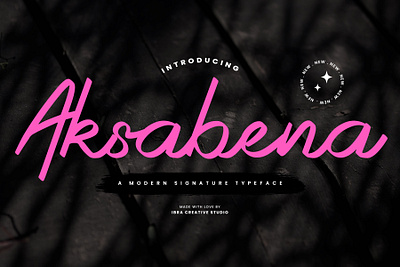 Aksabena – A Modern Signature Typeface monoline brush