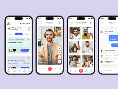 Virtual Meeting Mobile App ai meeting ai meeting notes ai mobile app artiflow booking app chaatting design halal meeting meeting app meeting rooms messages website meetings and conferencing mobile app online video calls product social app social media mobile app social mobile app uiux design video conferencing dashboard