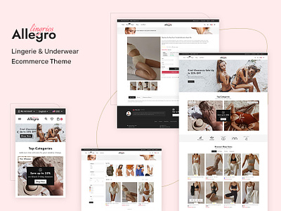 Allegro – Lingerie & Underwear – eCommerce Responsive Theme allegro beachwear branding design ecommerce graphic design innerwear lingerie nightwear opencart prestashop responsive shopify template templatetrip woocommerce wordpress