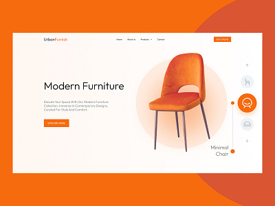 UrbanFurnish - Furniture Landing Page UI/UX Design furniture website landing page design minimalist