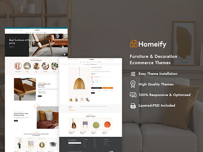 Homeify – Best eCommerce Theme For Home Decor & Crafting Art art crafts decorative art ecommerce furniture handmade home decor homeify illustration interior opencart shopify template templatetrip theme woocommerce wordpress