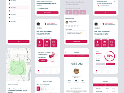 HelloTask - Get Instant Urban Household Help. maid maid app ui ui design uiux user interface worker worker app