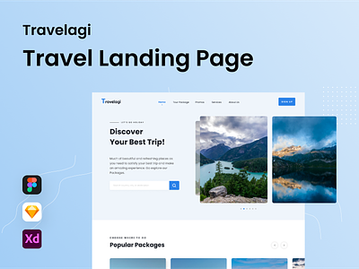 Travelagi - Travel Landing Page booking holiday landing page tour travel travel booking ui design ux design web design website template