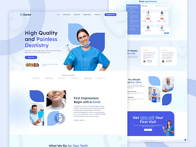 Dental - Website UI Design Template for Dentist Clinic business website design dentist ecommerce figma design homepage design landing page design portfolio reponsive website ui ui design ui ux web web design website design website development website mockup website template website ui design wordpress website