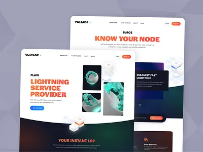 Voltage ⚡️ Website animation big fonts bitcoin cloud crypto data gradients illustration mining node ui website
