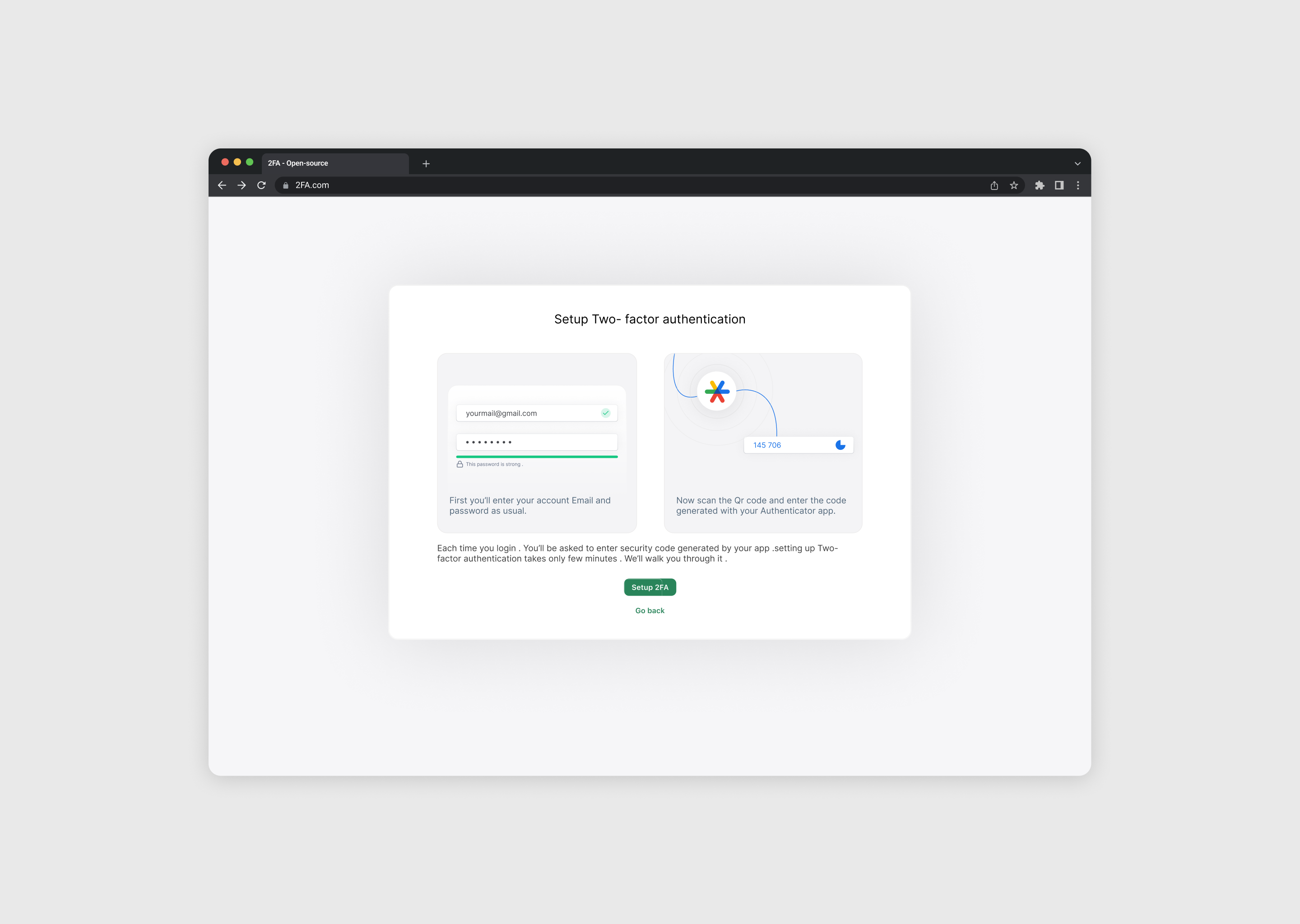 Two factor authentication flow- web app. app flow figma freelance designer generated codes interaction login product design qr codes scan qr security two factor authentication ui user info web app design webapp