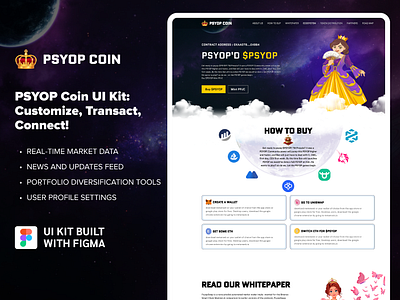 PSYOP Coin Web UI Kit crypto crypto finance cryptocurrency design figma figma design memecoin exchange memecoin platform memecoin trading memetoken memewebsite psyop coin token ui ui design web ui kit