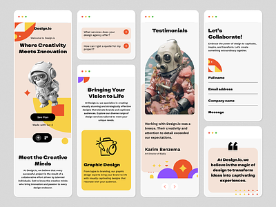 Design.io | Mobile agency branding design graphic design homepage illustration interaction interface landing page logo mobile motion graphics portfolio responsive service showcase studio ui website