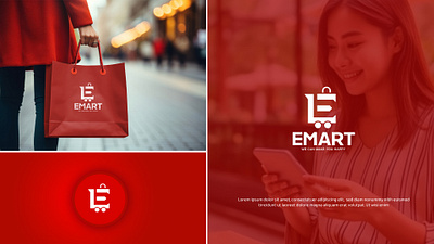 Creative logo for Emart branding creative logo design ecommarce ecommarce logo graphic design illustration logo logo type logomakerjerin logos vector wordmark logo