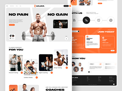 Mura - Fitness Gym Website Design design fitness gym web web design website