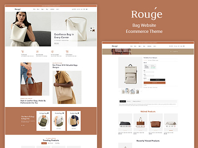 Rouge – Luxury Leather Bag Shops - eCommerce Theme accessories bags boutique design ecommerce fashion leather luxury opencart prestashop responsive rouge shopify template templatetrip woocommerce wordpress