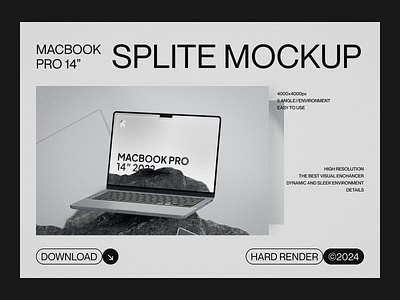 Splite - Macbook Pro Mockup branding macbook macbook mockup mockup template ui web design