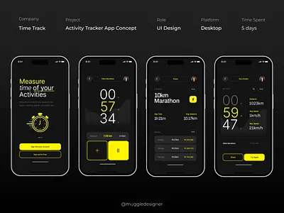 Activity Tracker App Concept by Muggle Designer 3d animation branding design graphic design illustration logo motion graphics ui vector