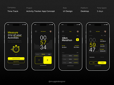 Activity Tracker App Concept by Muggle Designer 3d animation branding design graphic design illustration logo motion graphics ui vector