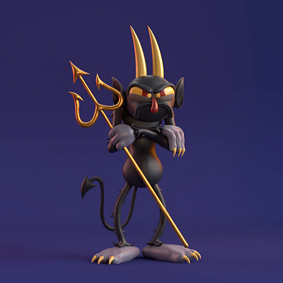 Devilish 3D Sculpture anim8ive cuphead cuphead 3d cuphead character the devil 3d