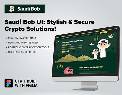 Saudi Bob Coin Web UI Kit crypto crypto finance cryptocurrency design figma figma design invest memecoin memecoin memecoin exchange memecoin platform memecoin trading memecoin website ui ux