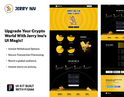 jerry Inu Coin Web ui kit bitcoin coin cryprocurrency crypto crypto coin marketing design figma figma design jerry inu meme marketing memecoin memecoin website memecoin website ui token ui uikit ux web ui kit