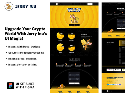 jerry Inu Coin Web ui kit bitcoin coin cryprocurrency crypto crypto coin marketing design figma figma design jerry inu meme marketing memecoin memecoin website memecoin website ui token ui uikit ux web ui kit