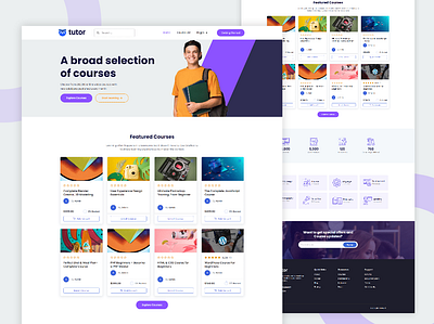 Tutor - Website UI Design Template for Online Courses Sale business website design design ecommerce figma design homepage design landing page design online course portfolio responsive website ui ui design ui ux web web design website design website development website mockup website template website ui design wordpress website