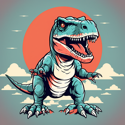 T-Rex Vector Created By AI 3d ai animation branding design graphic design illustration logo merch by amazon motion graphics t rex t rex illustration t rex vector tshirt typography ui ux vector