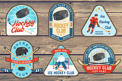 Ice Hockey Club badge club design hockey ice hockey illustration logo patch sport vector