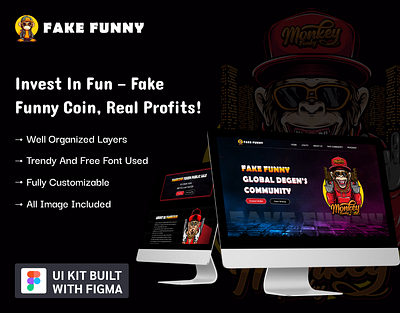 Fake Funny Coin Web UI Kit crypto fakecoin currency cryptocurrency design fakecoin fakecoin trading fakefunny coin fakefunny web ui kit fakemoney figma figma design memecoin ui ux web ui kit