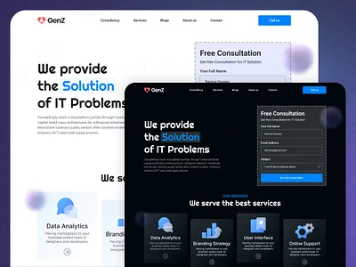 IT Consultancy and Services website design figma landing page design ui ui design uiux design user interface design website website design