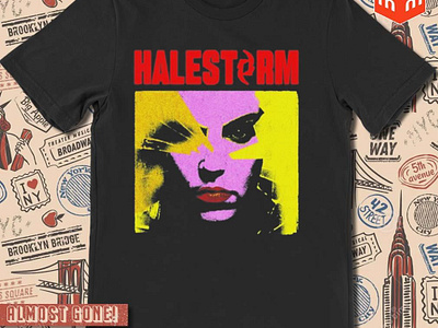 Halestorm pink lizzy face artwork t-shirt