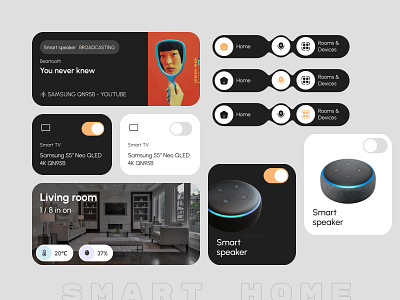 UI components | Smart home ai application branding card clean component element figma gpt graphic design interface minimal mobile music player nav bar product design smart home trend ui ui component