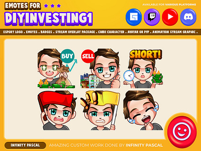 🧒🏻Custom Chibi OC Emotes for YouTube Channel🧒🏻 animation artwork boy character design chibi boy concept art custom design digital illustration discord emotes graphic design illustration kick loyalty badges original character streamer sub badges twitch twitter youtube