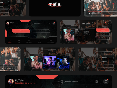 Mafia - Game Streaming App design game game streaming app live streaming streaming app ui ui design uiux user interface