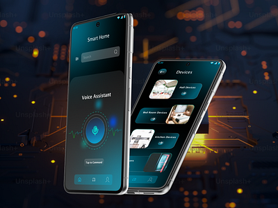 Voice Controlled Smart Home Screen graphic design ui uichallenge