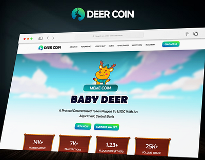 Baby Deer Meme Coin UI Kit babydeer memecoin crypto crypto buysell crypto market cryptocurrency figma figma design invest livetrading memecoin nft token ui uiux web ui kit