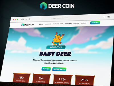 Baby Deer Meme Coin UI Kit babydeer memecoin crypto crypto buysell crypto market cryptocurrency figma figma design invest livetrading memecoin nft token ui uiux web ui kit