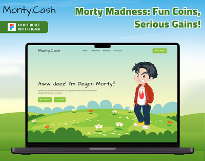 Morty Cash Meme Coin Web Ui Kit bitcoin crypto business crypto coin crypto invest crypto web ui kit crypto website figma figma design forexinvest meme coin memecoin buysell memecoin exchange morty memecoin nft token ui kit